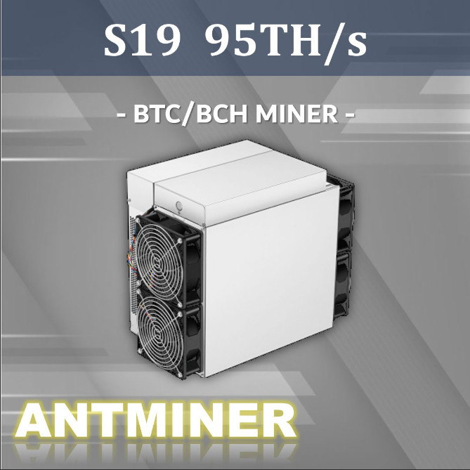 16.5kg BTC Mining Machine Antminer S19 95T 3250w Ethernet 80db