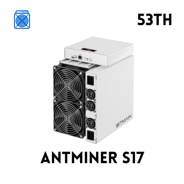 Ethernet BTC Miner Machine Antminer S17pro 53th/S 2094w Sha256 9.5kg 82db
